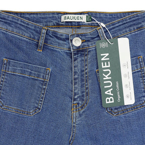 Baukjen Washed Indigo Blue Organic Cotton Lou Jeans