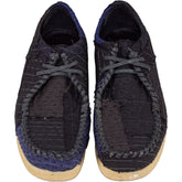 By Walid Black Blue Moccasin Shoes
