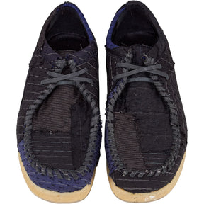 By Walid Black Blue Moccasin Shoes