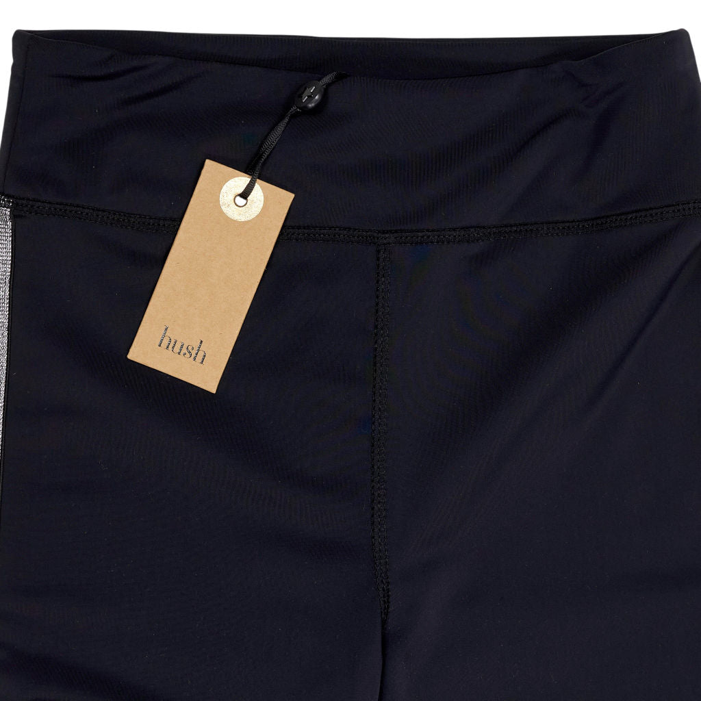 Hush Black Silver Side Stripe Leggings