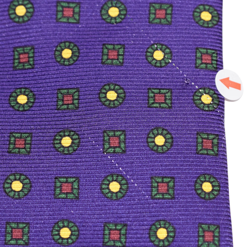 Drake's Purple Patterned Silk Tie