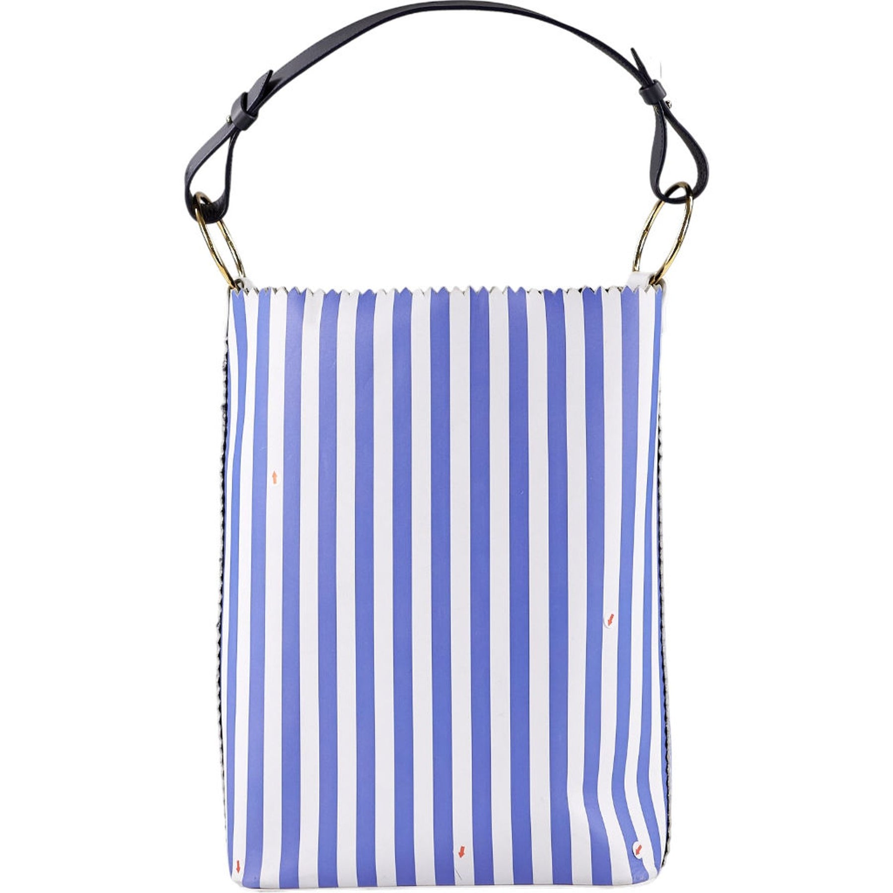 Mother of Pearl Blue White Striped Bag