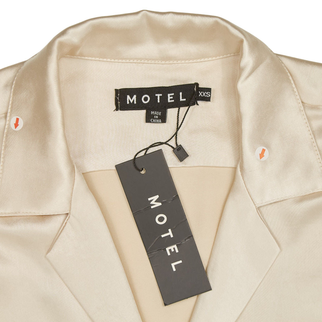 Motel Ivory Taelsa Satin Shirt