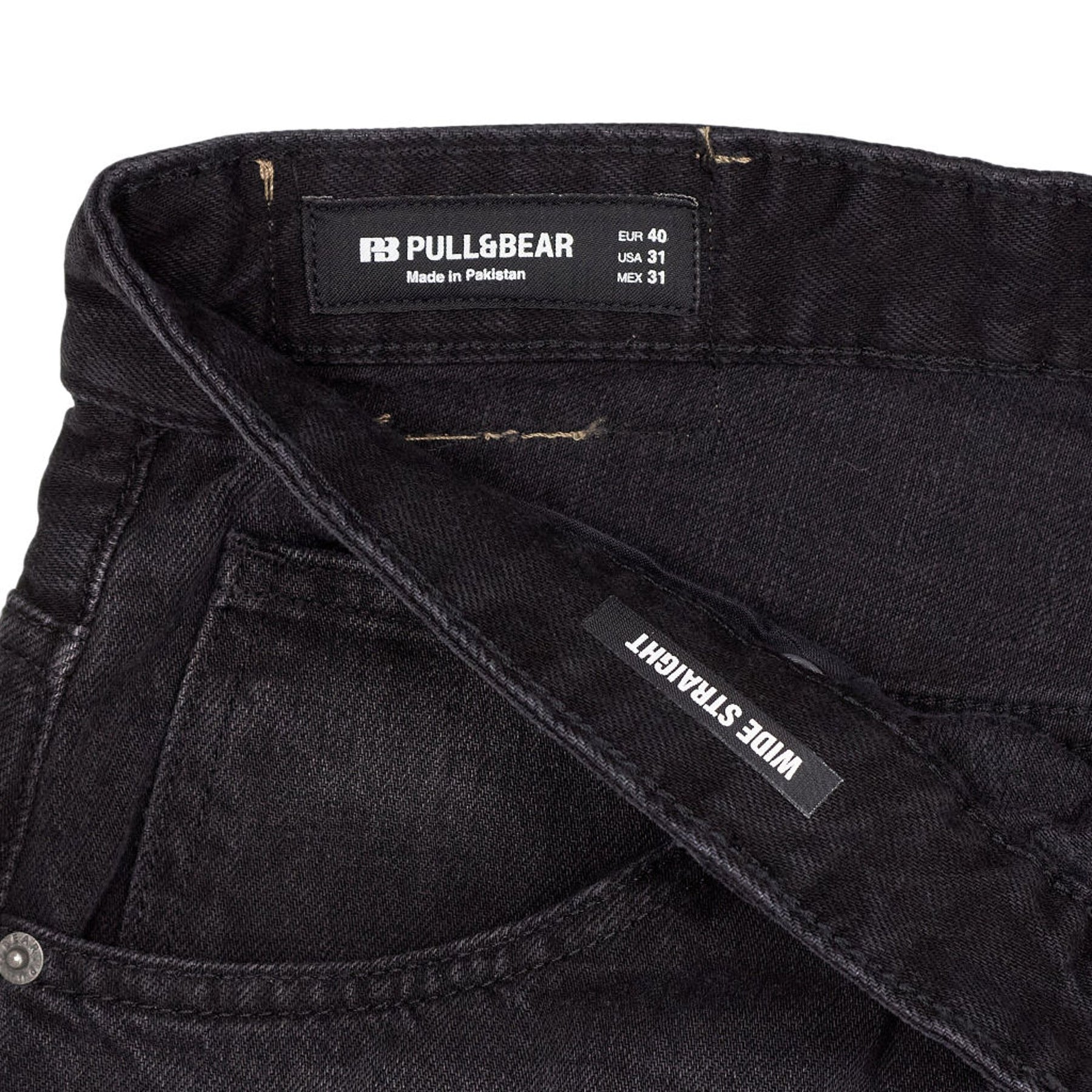Pull & Bear Black Wide Straight Jeans
