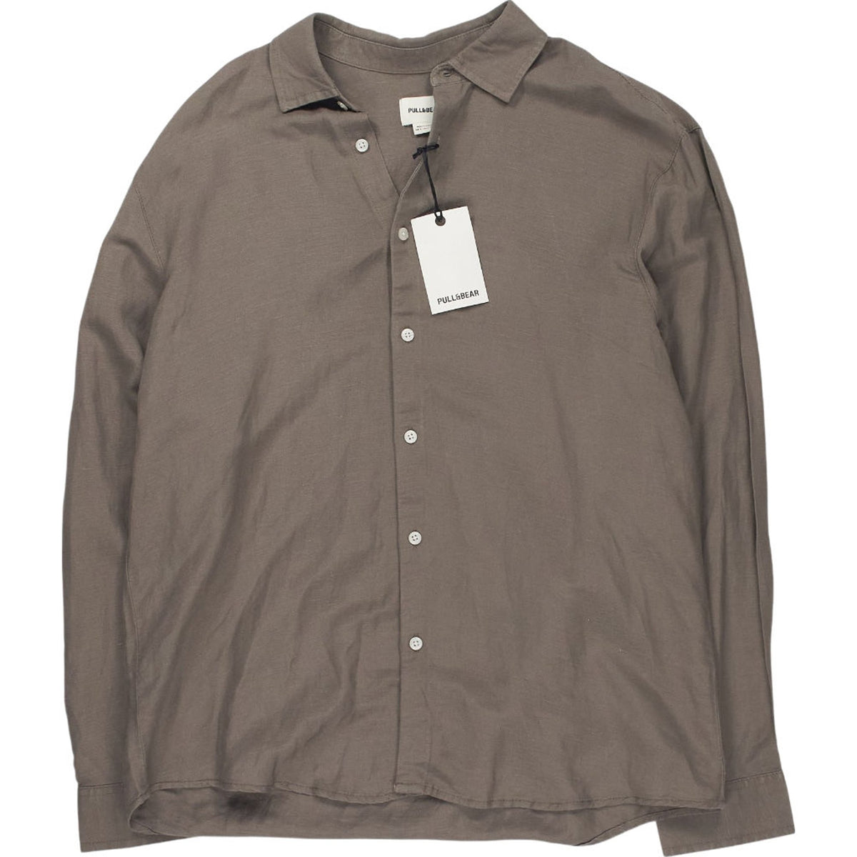 Pull&Bear Taupe Linen Shirt