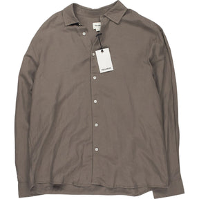 Pull&Bear Taupe Linen Shirt