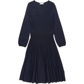 The Fold Navy Belluno Knitted Midi Dress