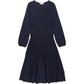 The Fold Navy Belluno Knitted Midi Dress