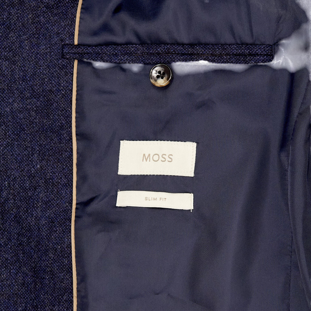 Moss Blue Slim Fit Wool Blazer