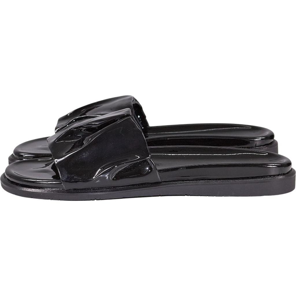 Dear Frances Black Slide Sandals