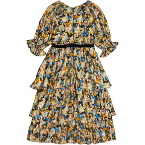 Oasis Black Floral Tiered Dress