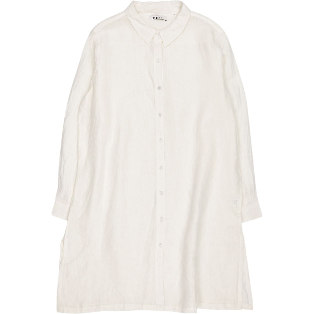 NRBY White Linen Shirt Dress