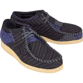 By Walid Black Blue Connie Lace Up Shoes