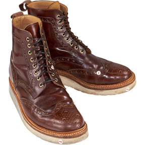 Grenson Brown Leather Brogue Boots