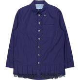 By Walid Blue Lace Hem Shirt