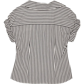 Frame Black White Striped Button Down Top