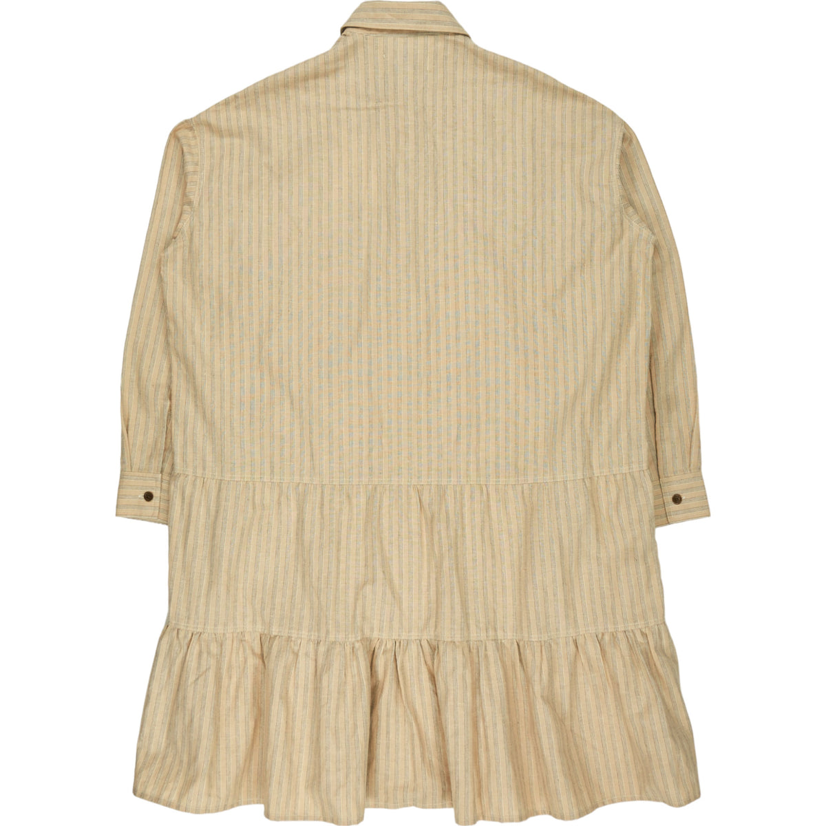 YMC Brown Striped Ruffle Dress