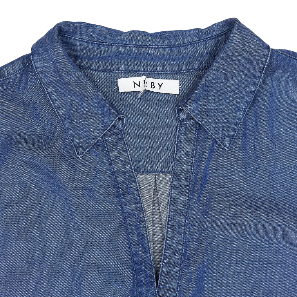 NRBY Blue Long Sleeve Shirt Dress