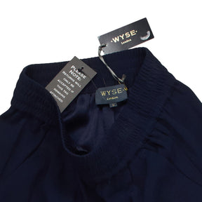 Wyse London Navy Wide Leg Trousers