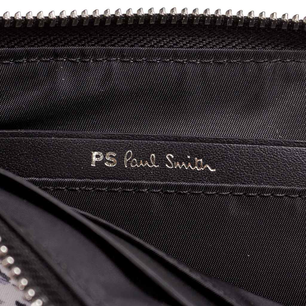 PS Paul Smith Black Patterned Zip Wallet