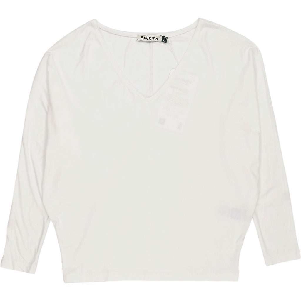 Baukjen White Ella Relaxed V-Neck Top