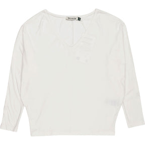 Baukjen White Ella Relaxed V-Neck Top