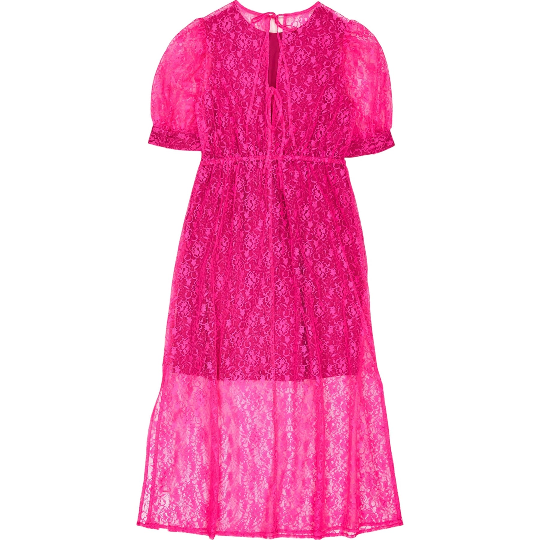 Omnes Pink Susannah Lace Midi Dress