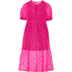 Omnes Pink Susannah Lace Midi Dress