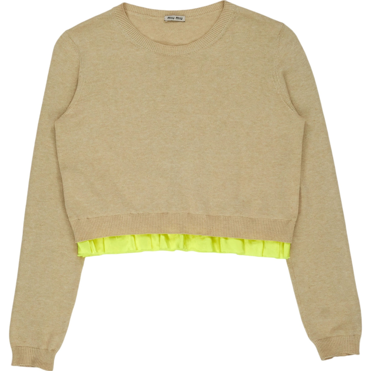 Miu Miu Beige Yellow Knit Jumper