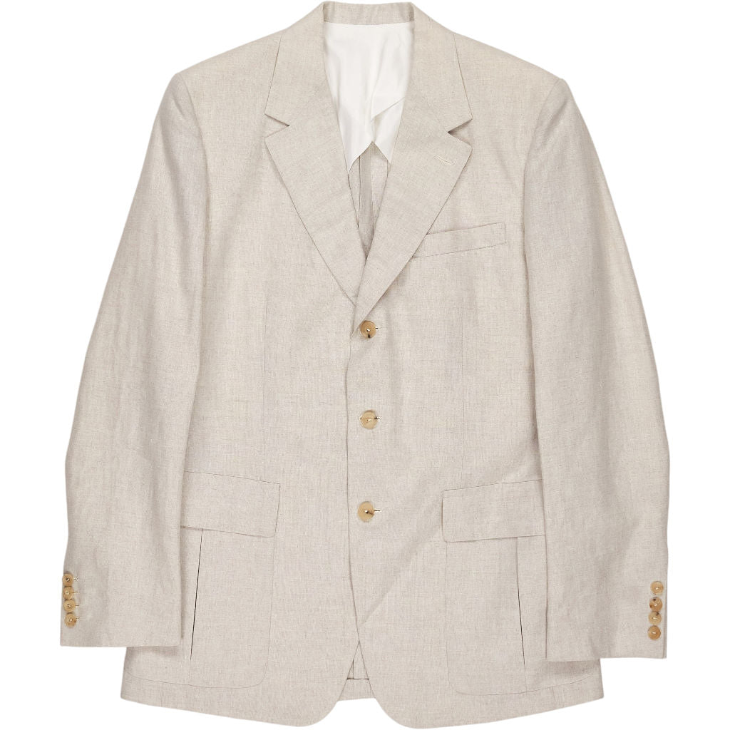 Huntsman Cream Linen Machir Style Jacket