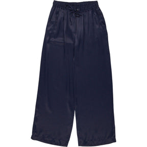 Baukjen Navy Satin Wide Leg Trousers