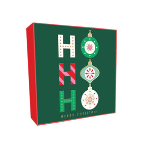 Ho Ho Ho Baubles Christmas cards- pack of 8