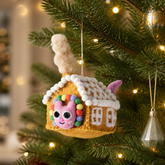 Gretel, Cat In Gingerbread House Decoration