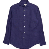 Moss Bros Navy Linen Shirt