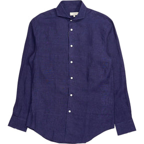 Moss Bros Navy Linen Shirt