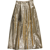 WYSE Gold Crackle Lateisha Faux Leather Skirt