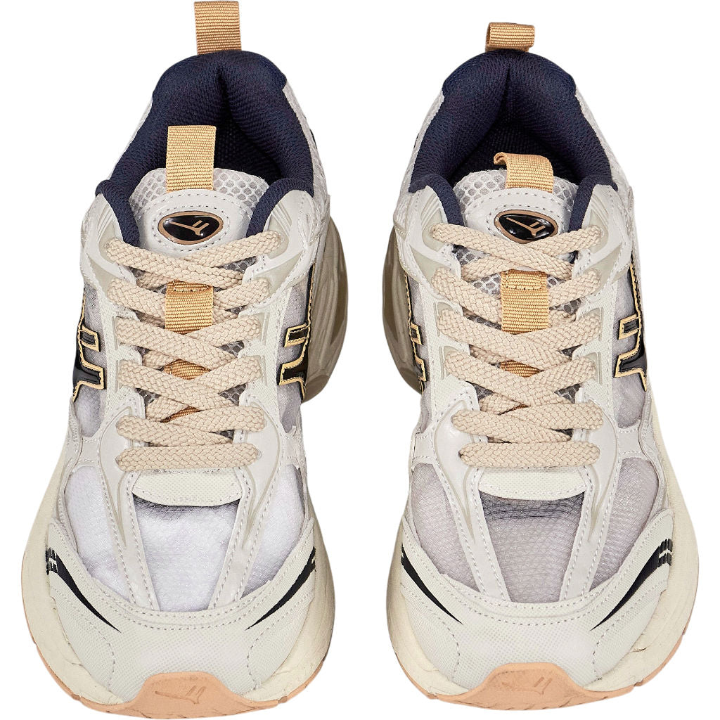 Often Pull & Bear Cream Navy Trainers
