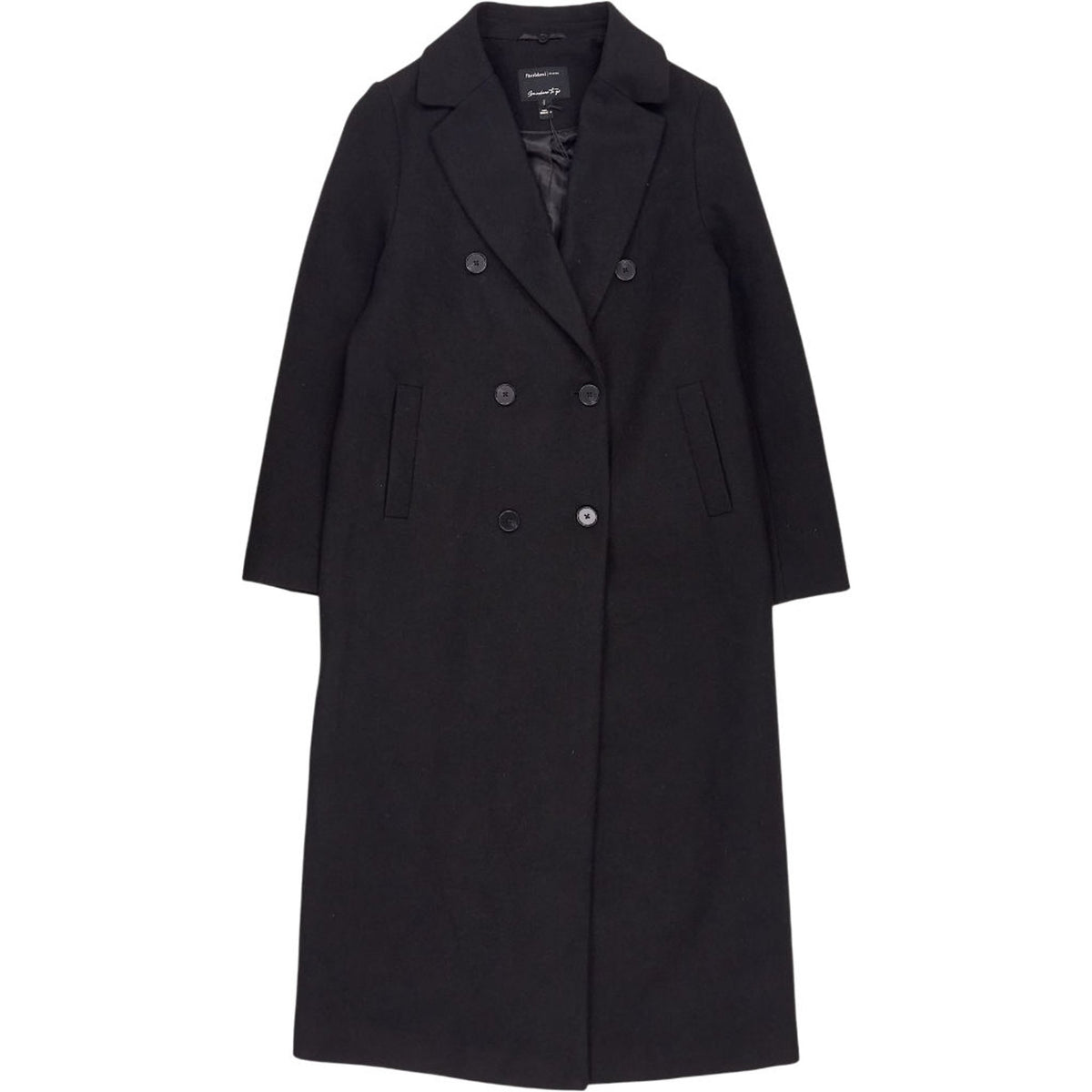 River Island Black Faux Fur Collar Coat