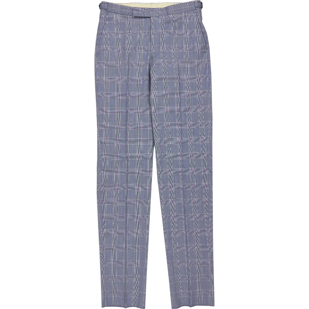 Richard James Blue Check Wool Trousers