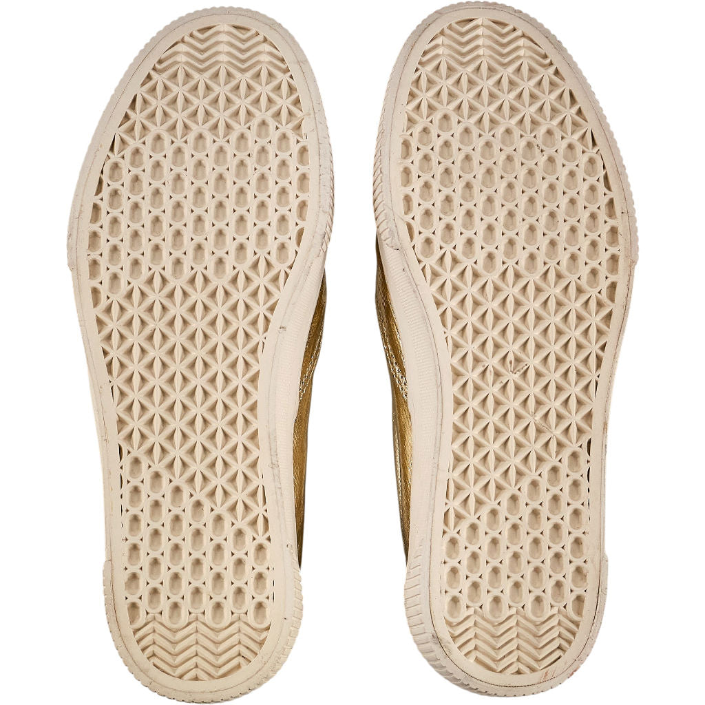 Hush Gold Metallic Canvas Gili Slip On Trainers