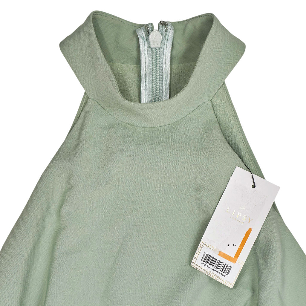 Lipsy Sage Asymmetric Halter Dress