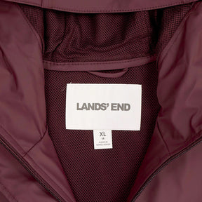 Lands' End Maroon Hooded Rain Jacket