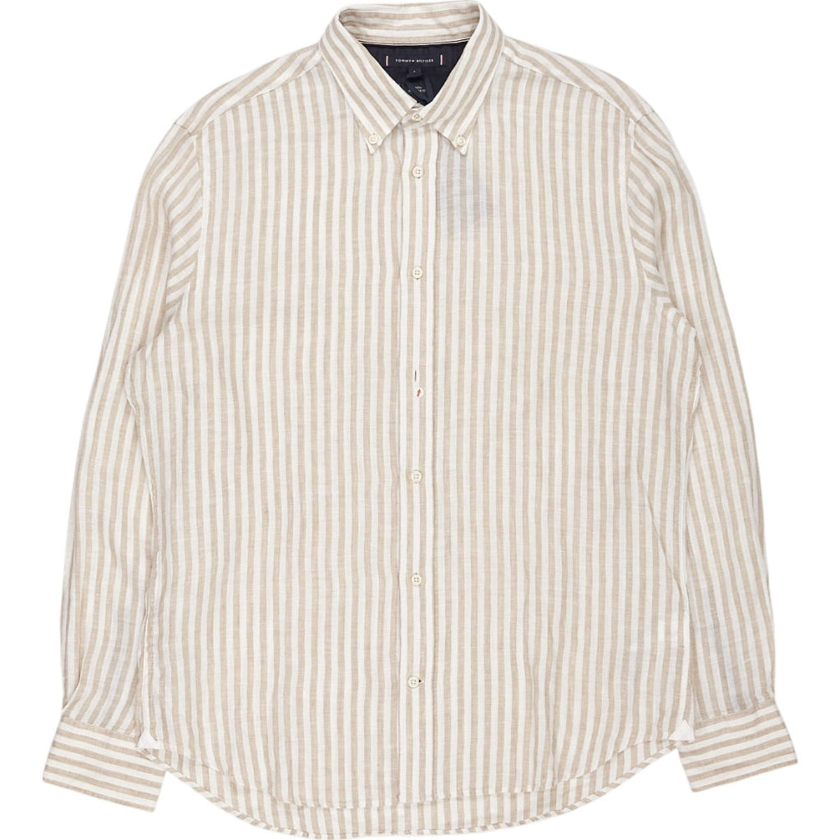 Tommy Hilfiger Beige Stripe Linen Shirt L