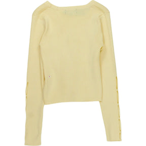 Motel Yellow Ribbed Cardigan