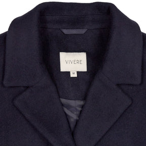 Vivere Navy Wool Blend Coat