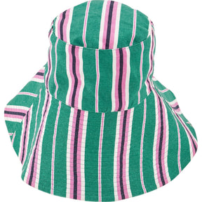 Striped Green Pink Bucket Hat