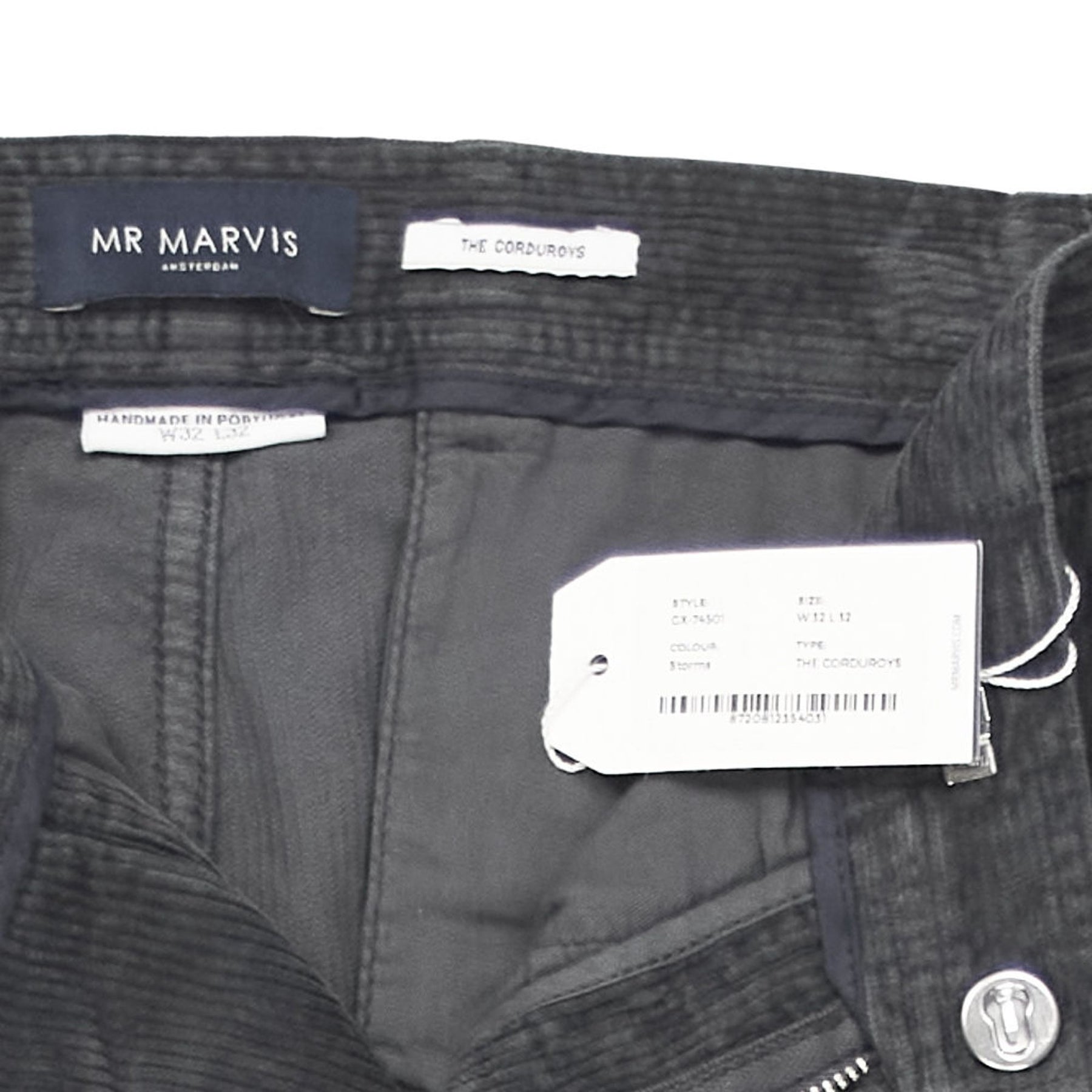 Mr Marvis Storm Grey Corduroy Trousers