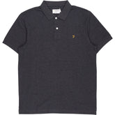 Farah Washed Black Marl Cunningham Polo Shirt
