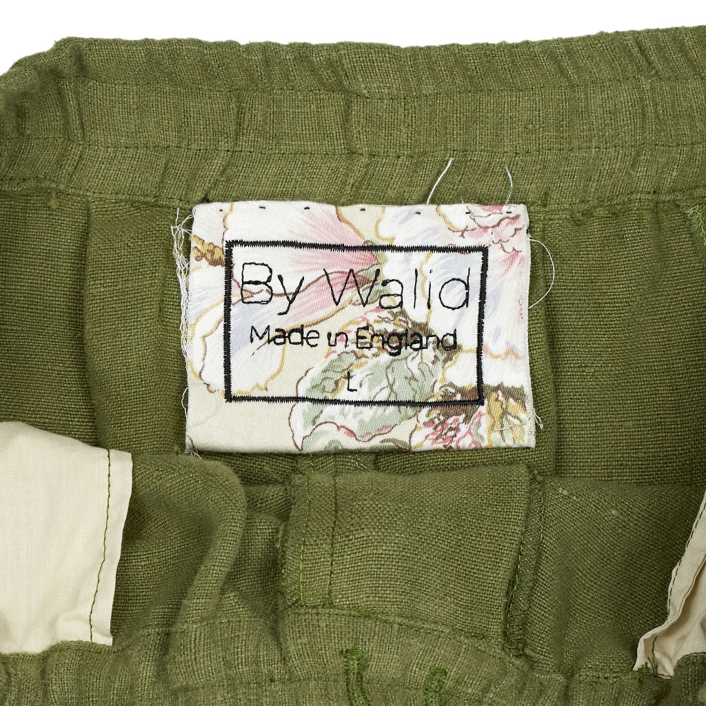 By Walid Green Wide-Leg Trousers