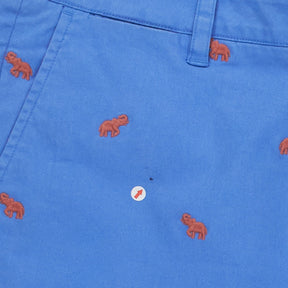 Beaufort & Blake Blue Elephant Embroidered Shorts